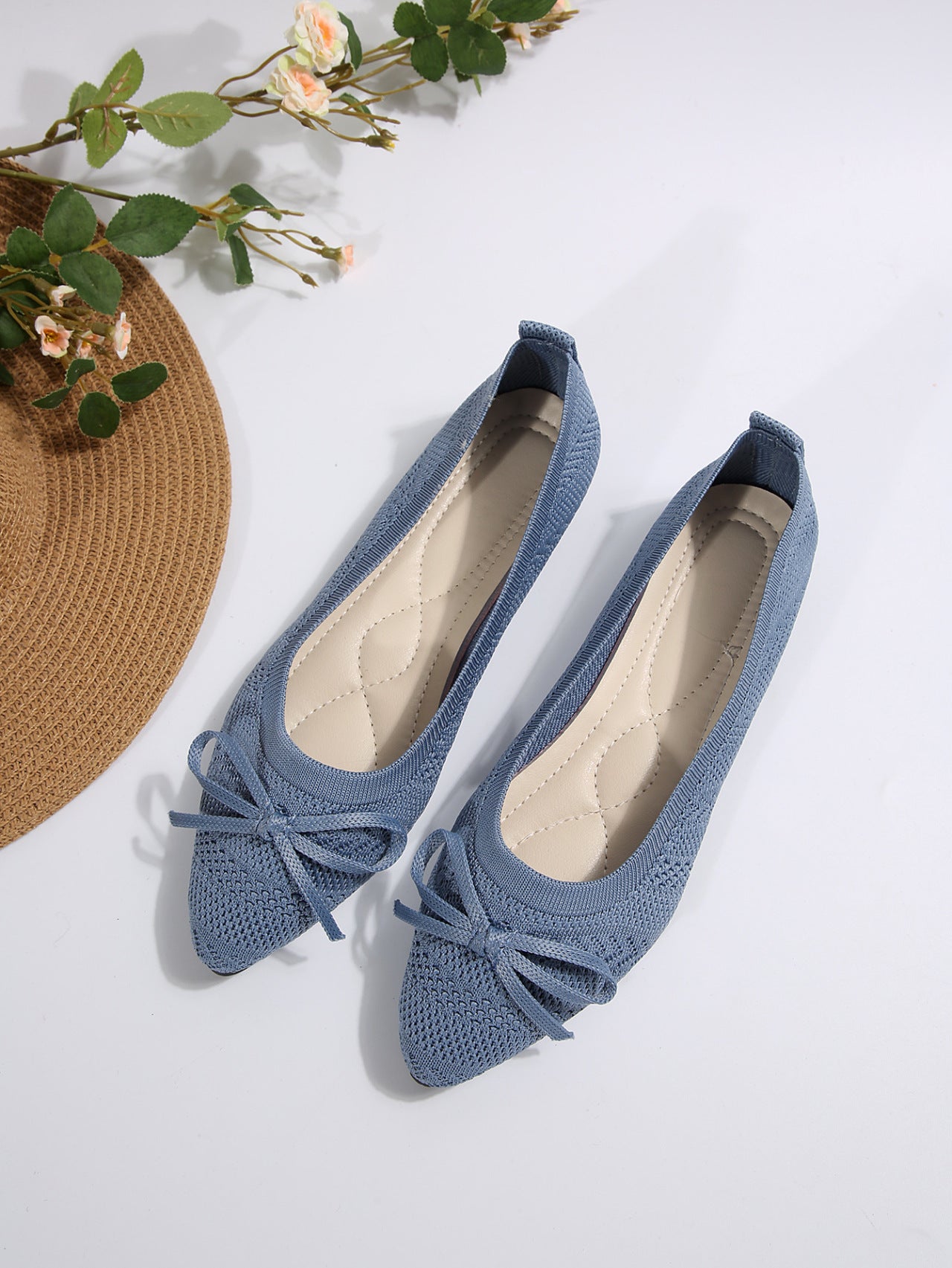 Bow Knitted Loafers Ins Fashion