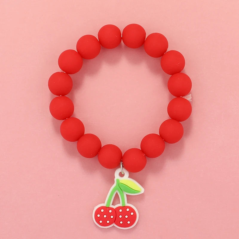 Kids Jewellery Bracelet for Girls Children Princess Pendants Bracelet Kids Handmade Silicone Beads