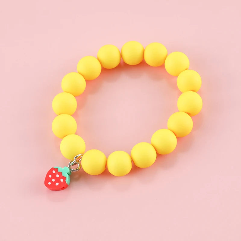 Kids Jewellery Bracelet for Girls Children Princess Pendants Bracelet Kids Handmade Silicone Beads
