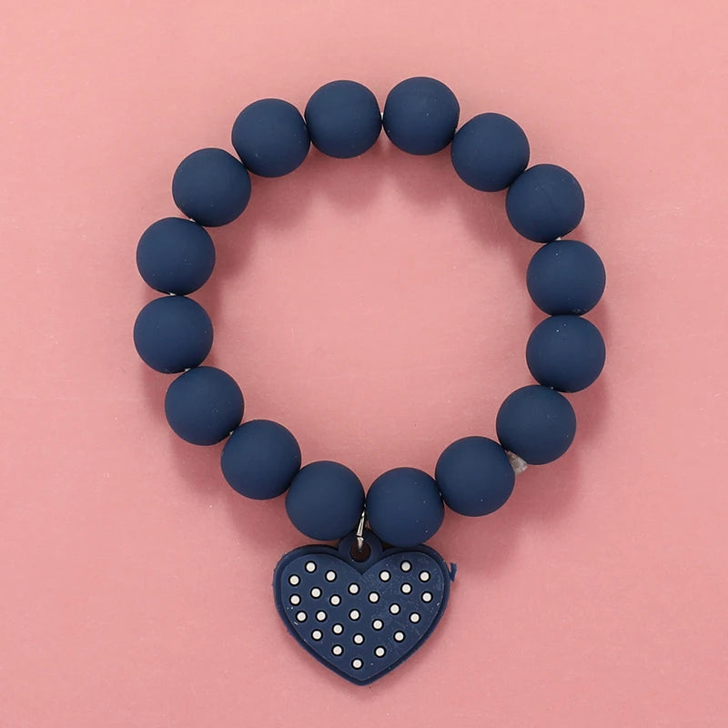 Kids Jewellery Bracelet for Girls Children Princess Pendants Bracelet Kids Handmade Silicone Beads