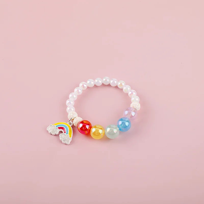 Kids Jewellery Bracelet for Girls Children Princess Pendants Bracelet Kids Handmade Silicone Beads