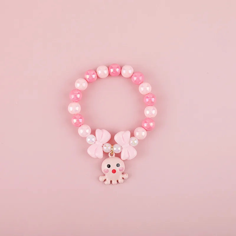 Kids Jewellery Bracelet for Girls Children Princess Pendants Bracelet Kids Handmade Silicone Beads
