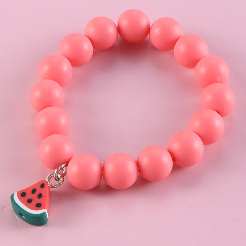 Kids Jewellery Bracelet for Girls Children Princess Pendants Bracelet Kids Handmade Silicone Beads