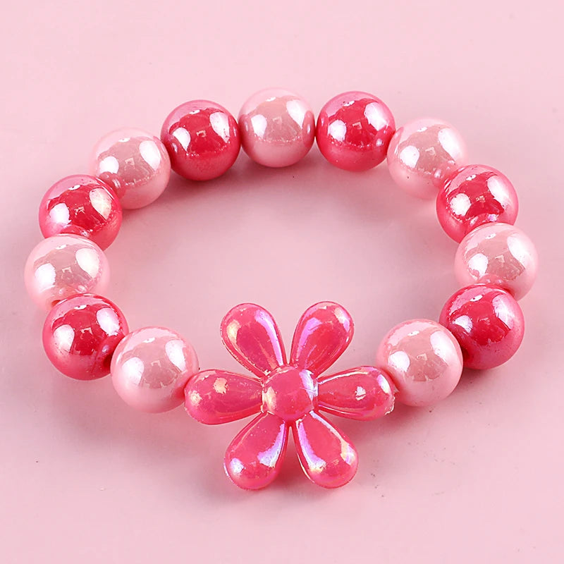 Kids Jewellery Bracelet for Girls Children Princess Pendants Bracelet Kids Handmade Silicone Beads