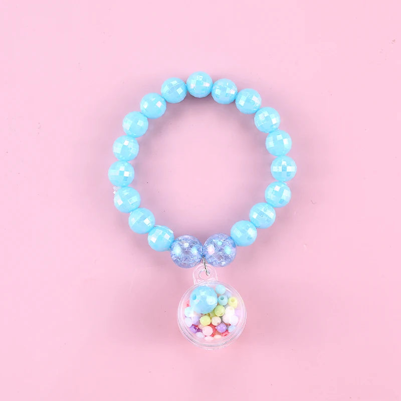 Kids Jewellery Bracelet for Girls Children Princess Pendants Bracelet Kids Handmade Silicone Beads