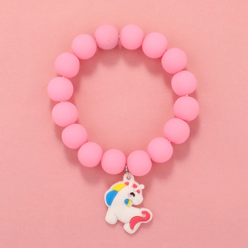 Kids Jewellery Bracelet for Girls Children Princess Pendants Bracelet Kids Handmade Silicone Beads