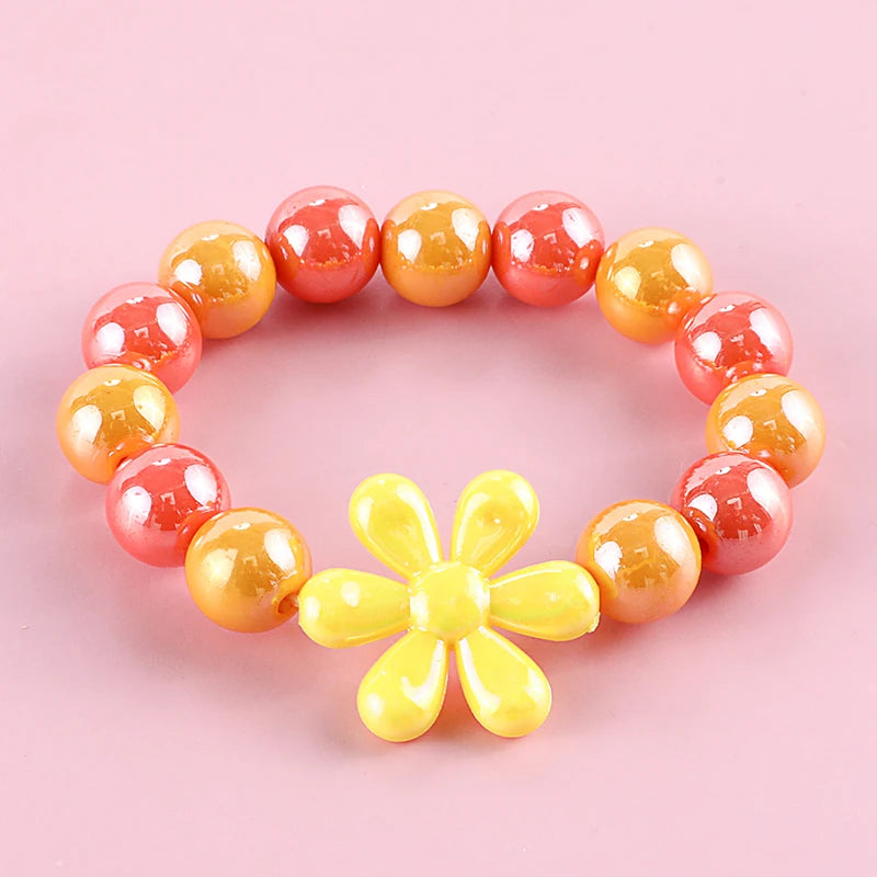 Kids Jewellery Bracelet for Girls Children Princess Pendants Bracelet Kids Handmade Silicone Beads