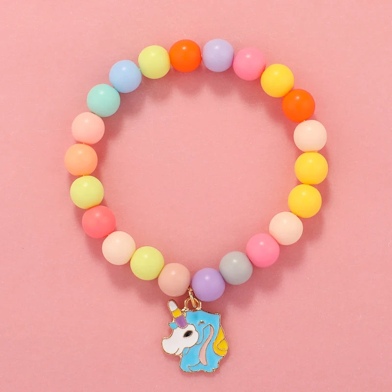 Kids Jewellery Bracelet for Girls Children Princess Pendants Bracelet Kids Handmade Silicone Beads