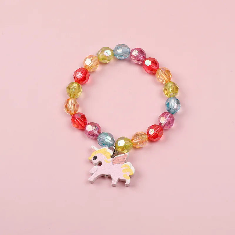 Kids Jewellery Bracelet for Girls Children Princess Pendants Bracelet Kids Handmade Silicone Beads
