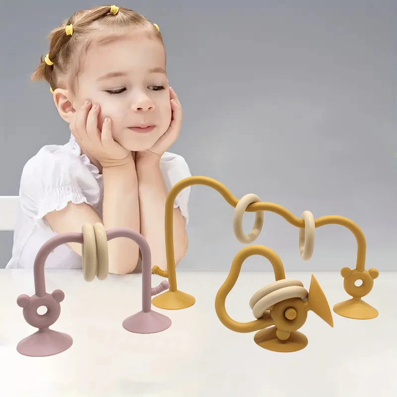 Children's silicone tabletop toys, bead wrapped baby early education puzzle game toys