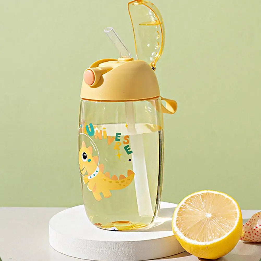 1PC Kids Water Sippy Cup Kids Water Bottle with Straw and Handle Portable Drinking Bottle Cup Children