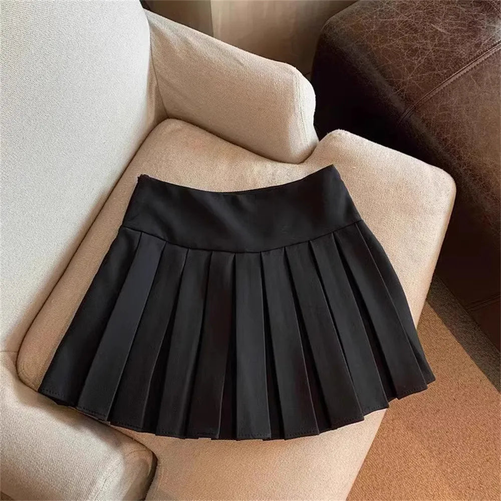 Print skirt Style Little Girls Solid Colour High Waist Kids A-line Skirt
