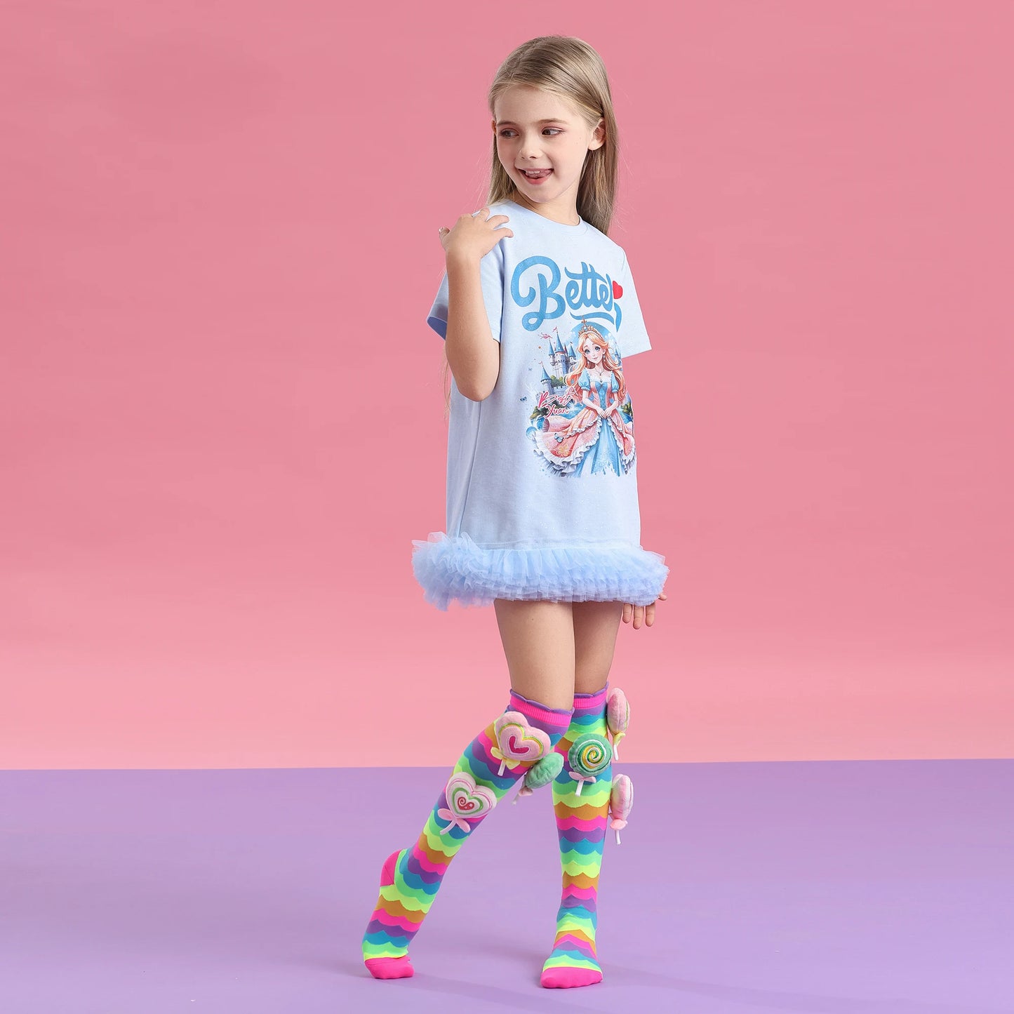Crazy socks Cute girl socks girls wacky Funky Stretch Mid