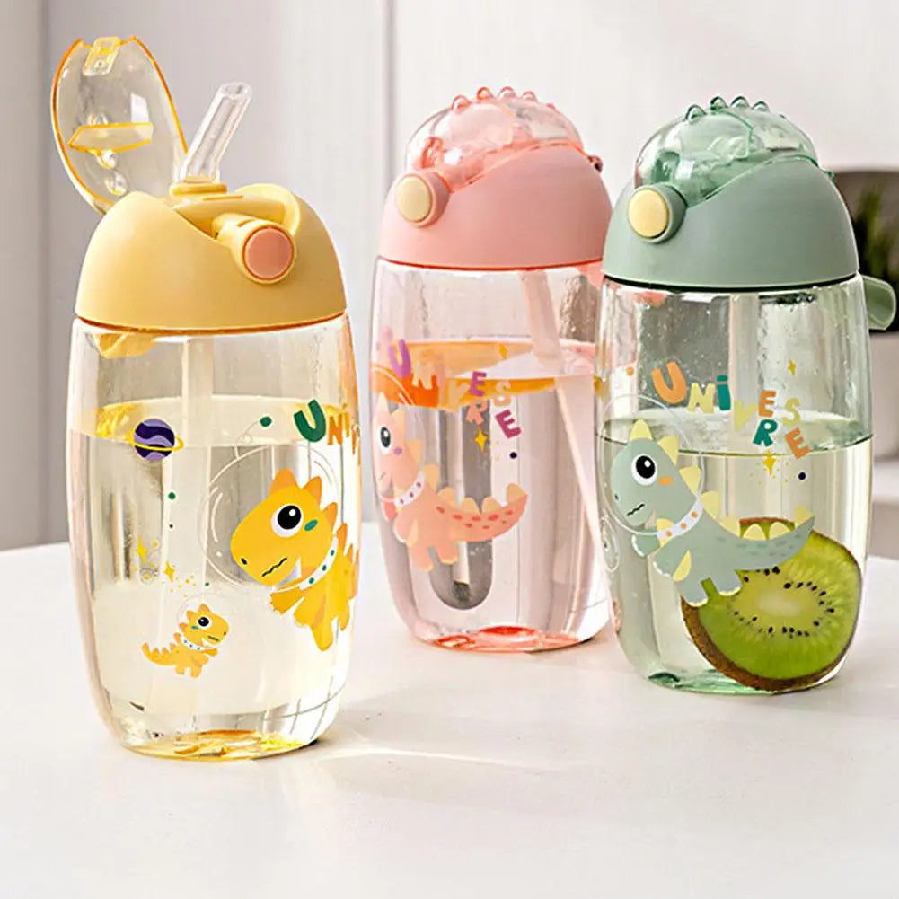 1PC Kids Water Sippy Cup Kids Water Bottle with Straw and Handle Portable Drinking Bottle Cup Children