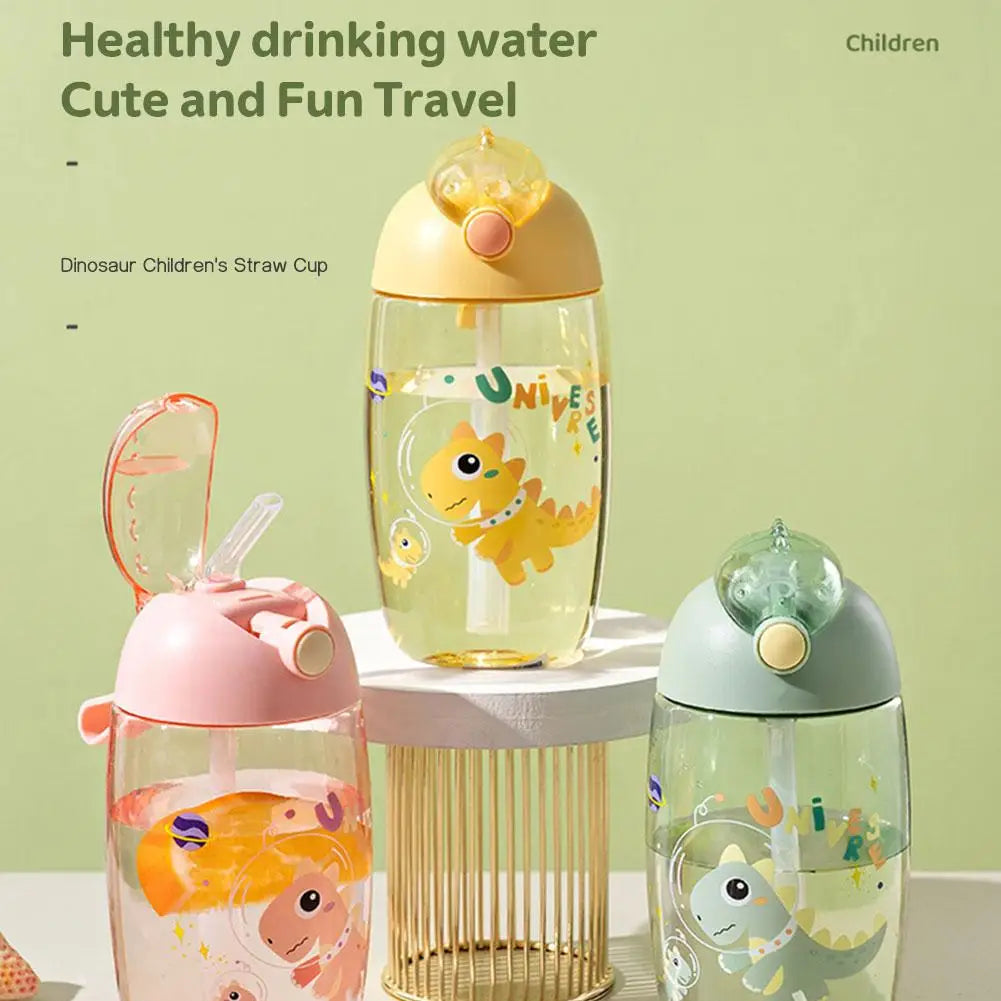 1PC Kids Water Sippy Cup Kids Water Bottle with Straw and Handle Portable Drinking Bottle Cup Children