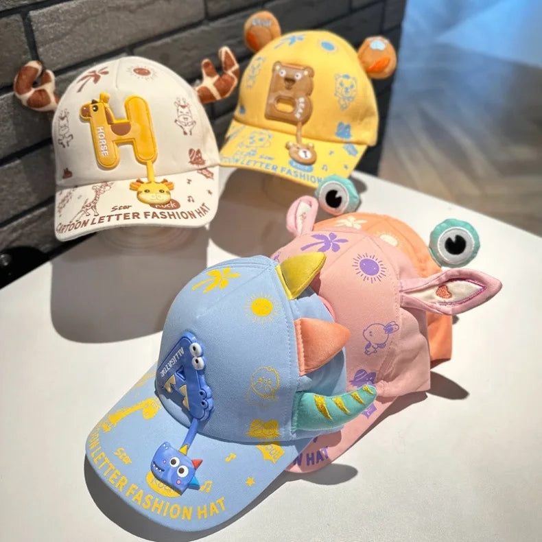 Cartoon animal basket ball cap for kids