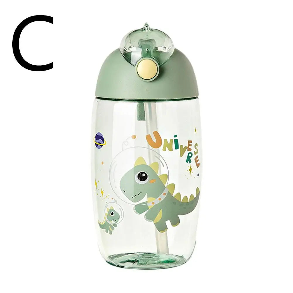 1PC Kids Water Sippy Cup Kids Water Bottle with Straw and Handle Portable Drinking Bottle Cup Children