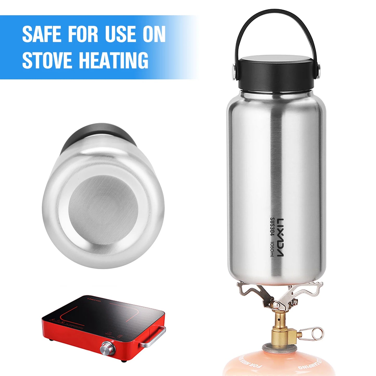 LIXADA Stainless Steel Water Bottle Leak Proof Sports Bottle