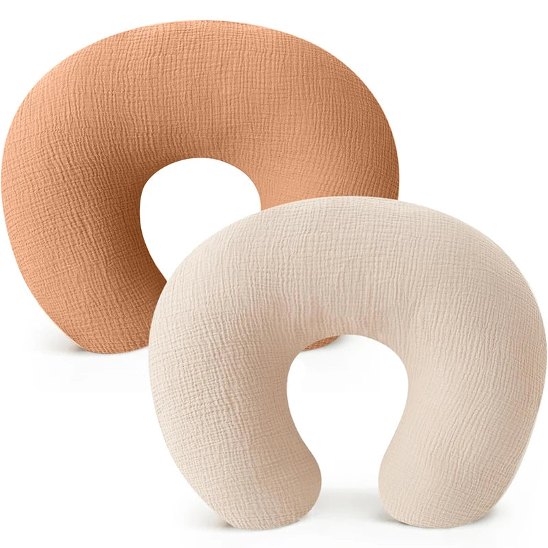 2PCS set Nursing Pillow Cover for Breastfeeding Pillows Ultra-Soft Muslin Cotton Baby Nursing Pillow Fits Newborn Feeding Pillow