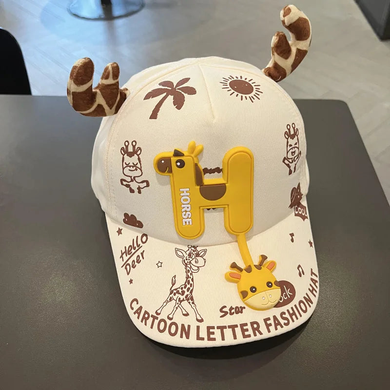 Cartoon animal basket ball cap for kids