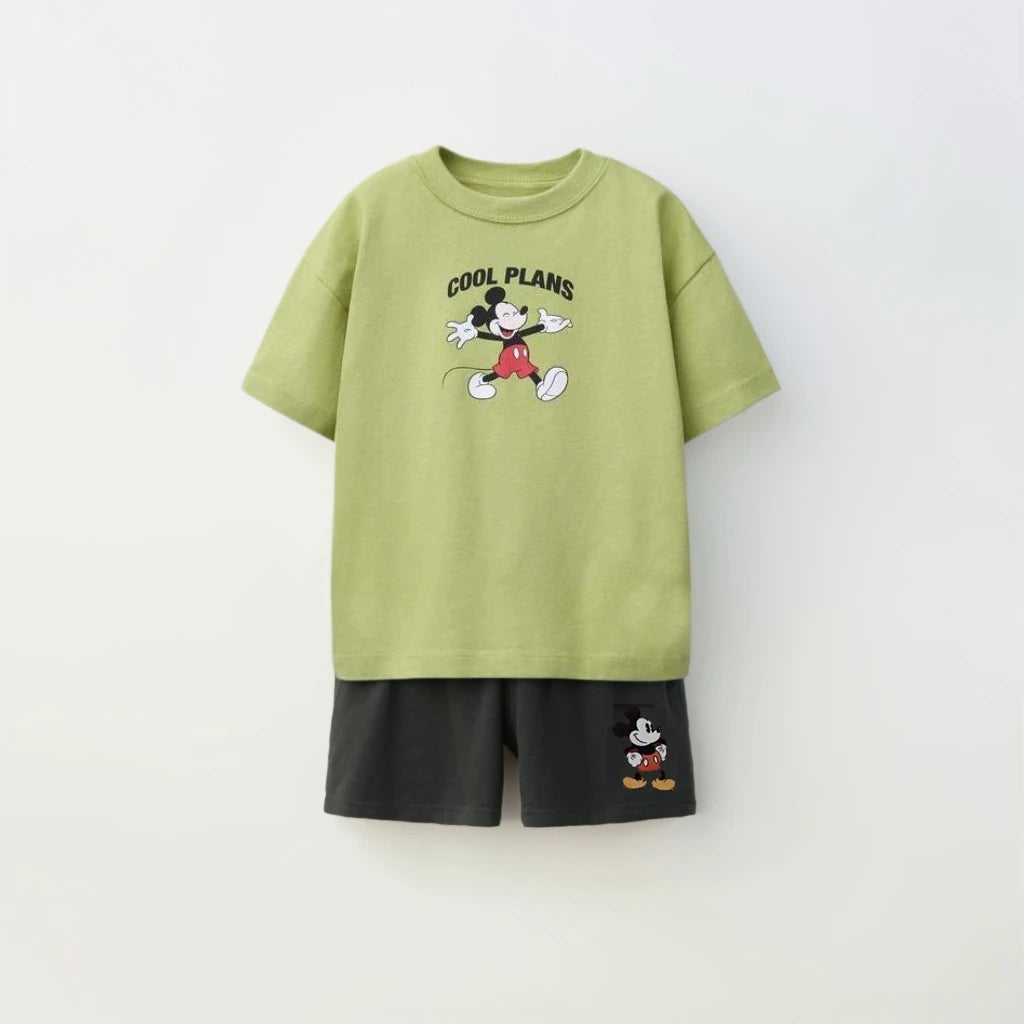 Children's Colthes Printed Trendy Tshirts+shorts Sets Kids's Loose Costume Two Piece Summer New Boys And Girls Casual Clothing