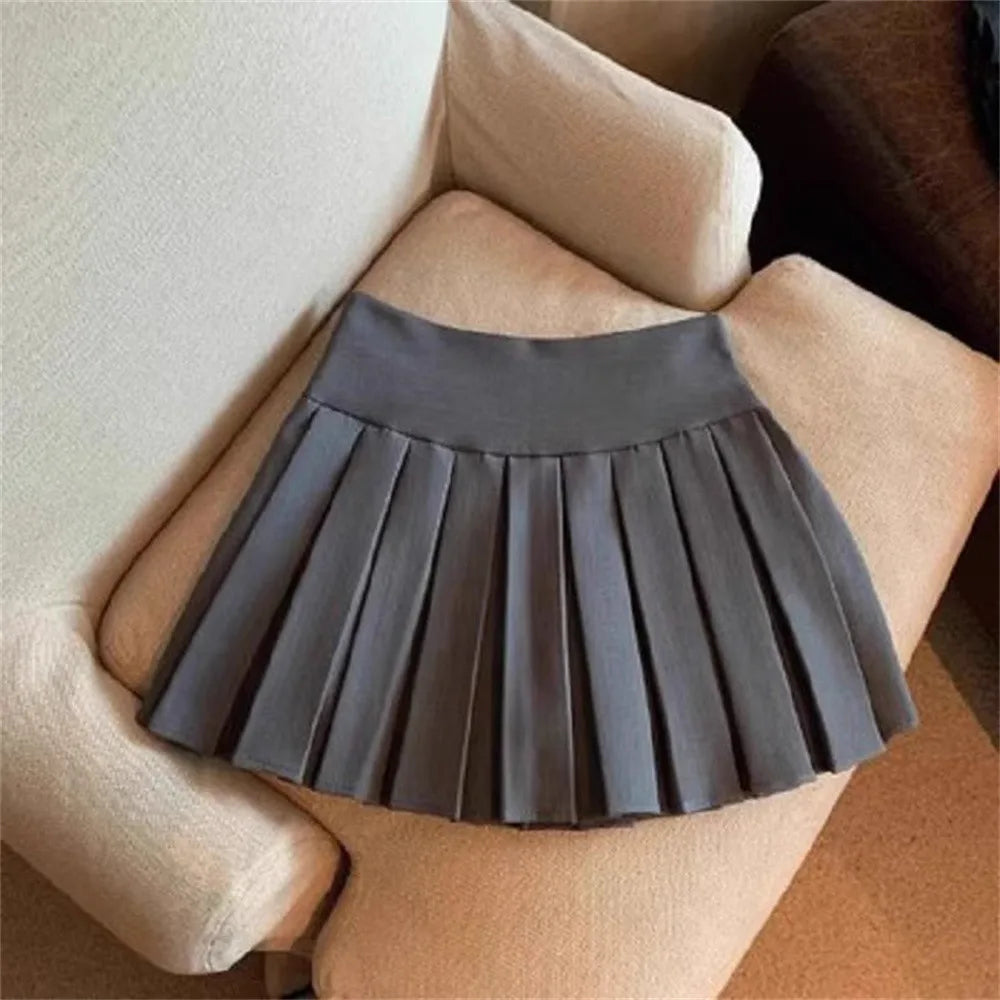 Print skirt Style Little Girls Solid Colour High Waist Kids A-line Skirt
