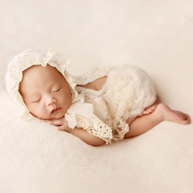 New born baby lace dress with cap, very stylish for new born photoshot