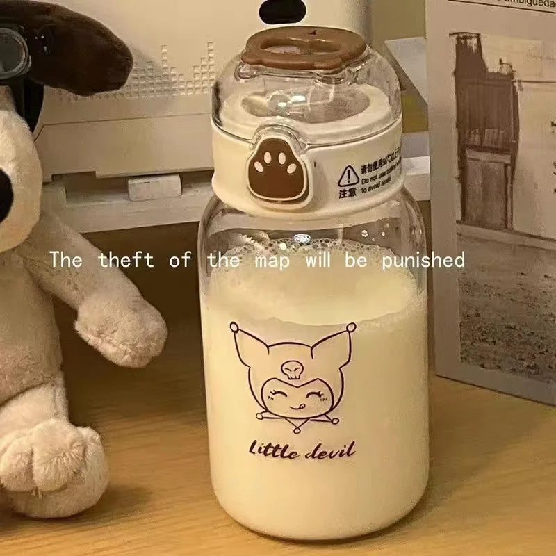 Cute Cartoon Anime HelloKitty bottle water Straw Water Bottle Portable Leak proof Water good for kids and adult