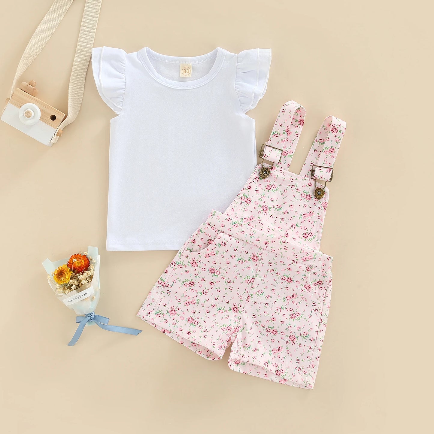 Little Girls Outfits Children Clothing Short Sleeve Round Neck Tops