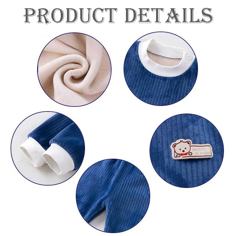 Children's Clothing Warm Tops Padded And Thickened Warm Pants Two-Piece Cord winter two piece