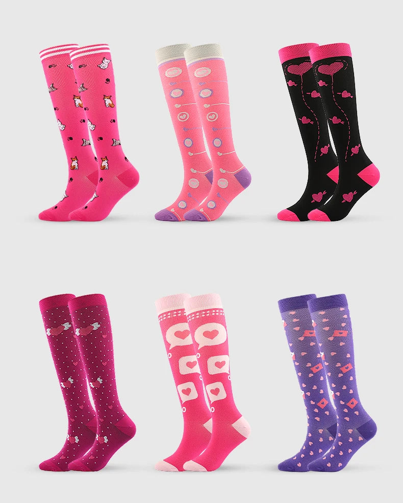 Compression Socks Medical Blood Circulation Swelling Men Women Elastic Socks Outdoor Marathon Fitness Travel Flying Sports Socks