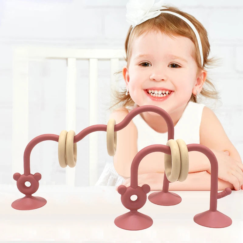 Children's silicone tabletop toys, bead wrapped baby early education puzzle game toys