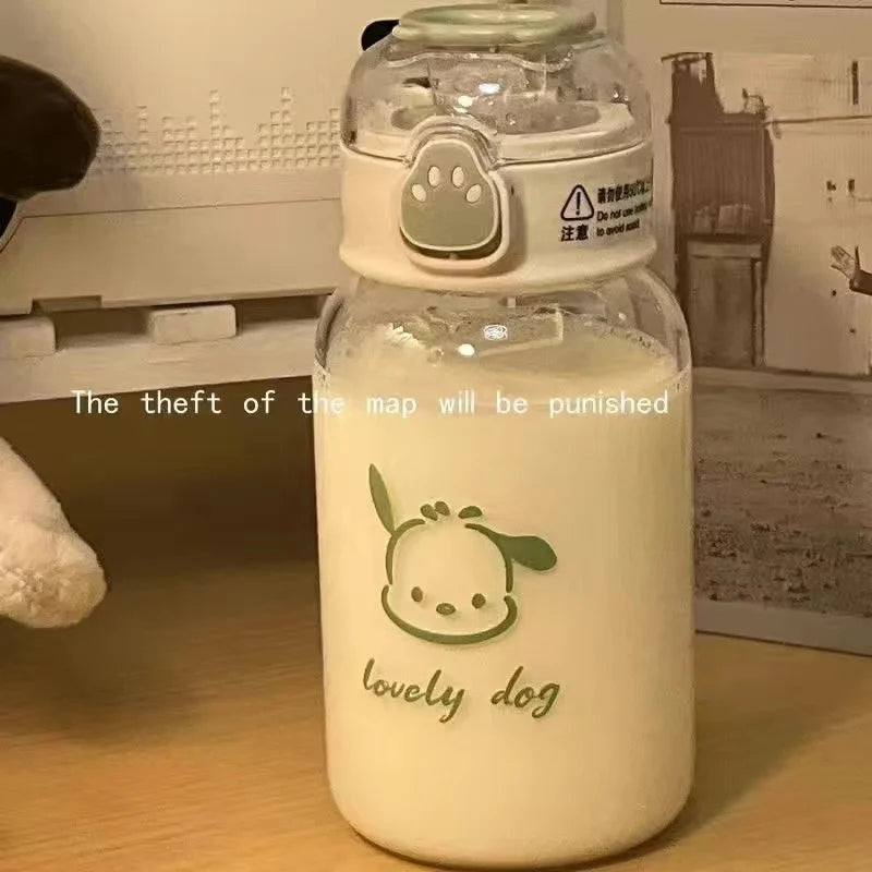 Cute Cartoon Anime HelloKitty bottle water Straw Water Bottle Portable Leak proof Water good for kids and adult