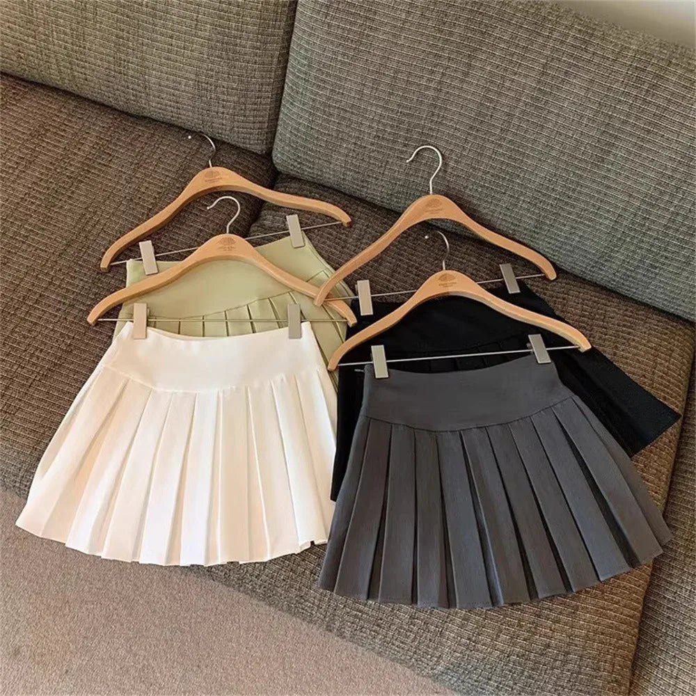 Print skirt Style Little Girls Solid Colour High Waist Kids A-line Skirt