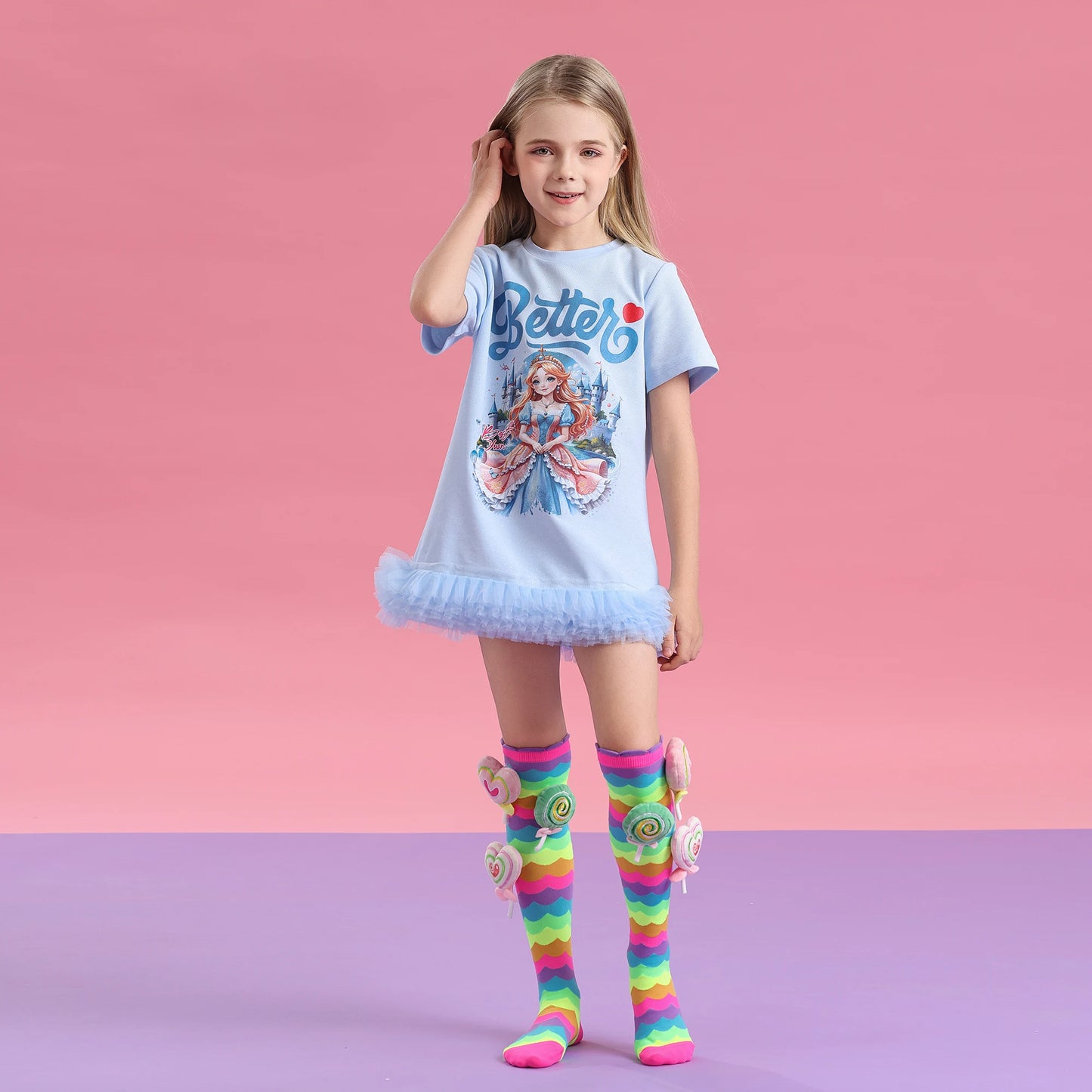 Crazy socks Cute girl socks girls wacky Funky Stretch Mid