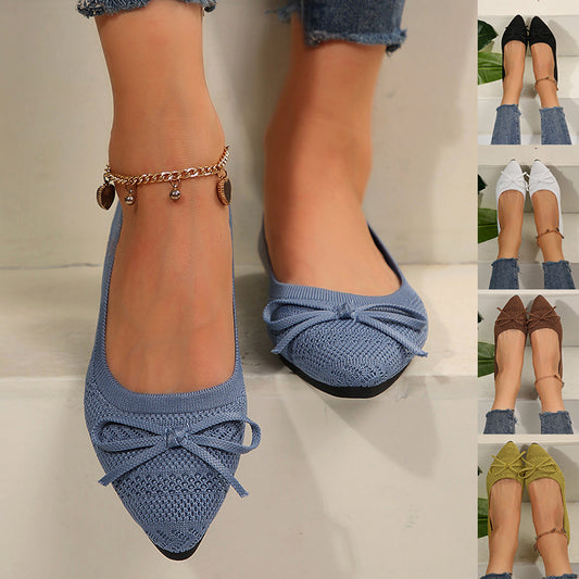 Bow Knitted Loafers Ins Fashion