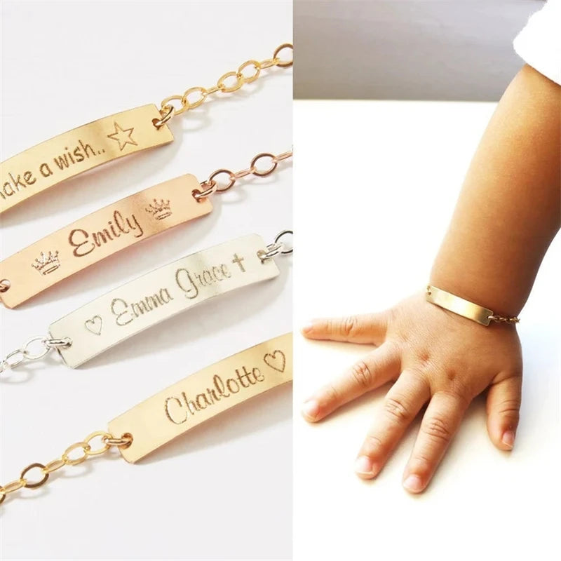 Customised Baby and Kids Hand bracelet Chains  Personalised Name Jewelry