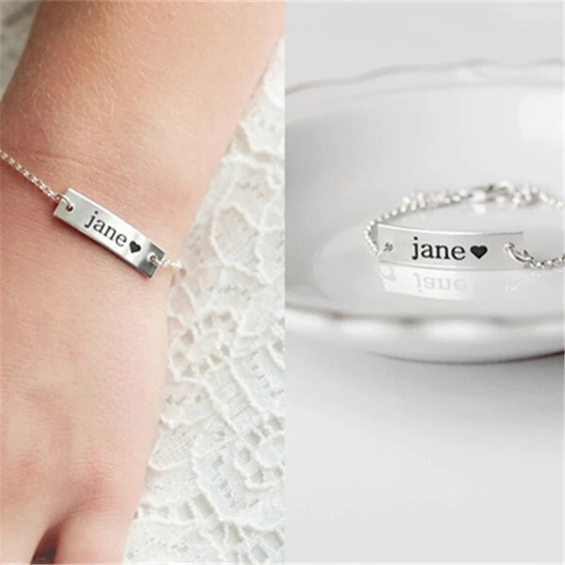 Customised Baby and Kids Hand bracelet Chains  Personalised Name Jewelry