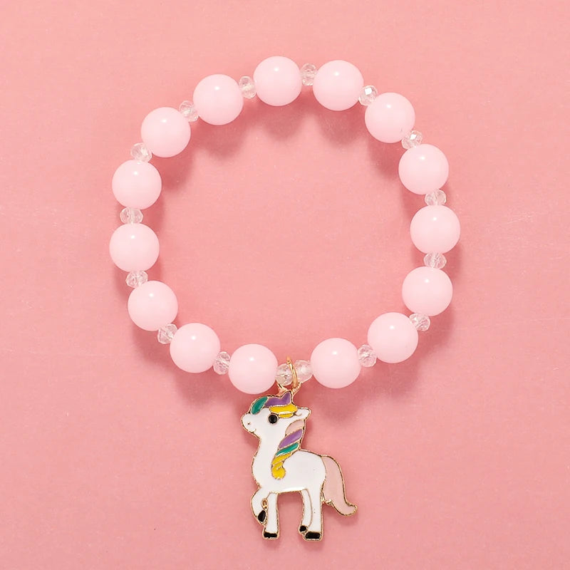 Kids Jewellery Bracelet for Girls Children Princess Pendants Bracelet Kids Handmade Silicone Beads