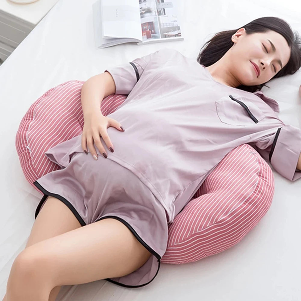 Pregnancy U Shape Pregnant Women Sleeping Support Pillow Bamboo Fiber Cotton Side Sleepers Pregnancy Body Pillows For Mater