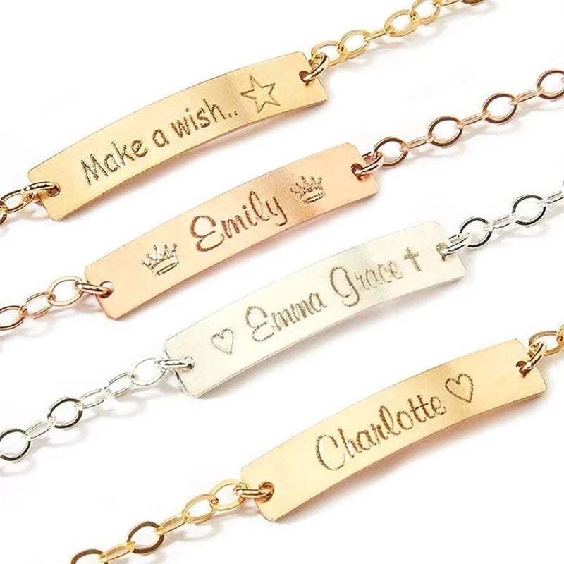Customised Baby and Kids Hand bracelet Chains  Personalised Name Jewelry