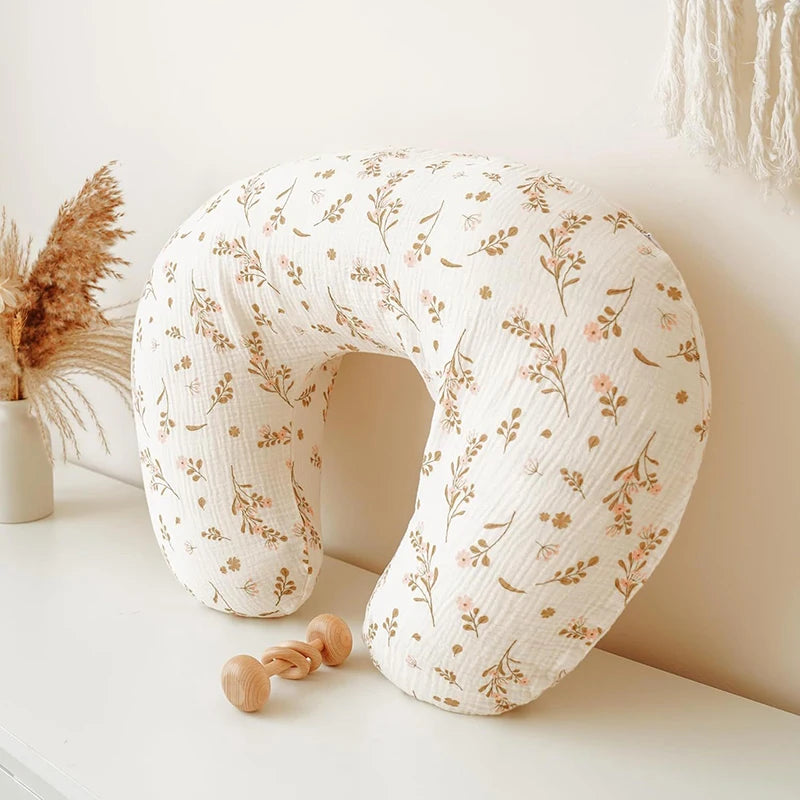 2PCS set Nursing Pillow Cover for Breastfeeding Pillows Ultra-Soft Muslin Cotton Baby Nursing Pillow Fits Newborn Feeding Pillow