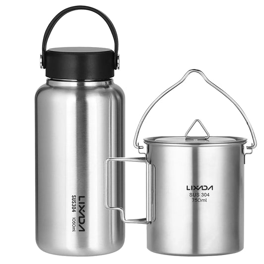 LIXADA Stainless Steel Water Bottle Leak Proof Sports Bottle