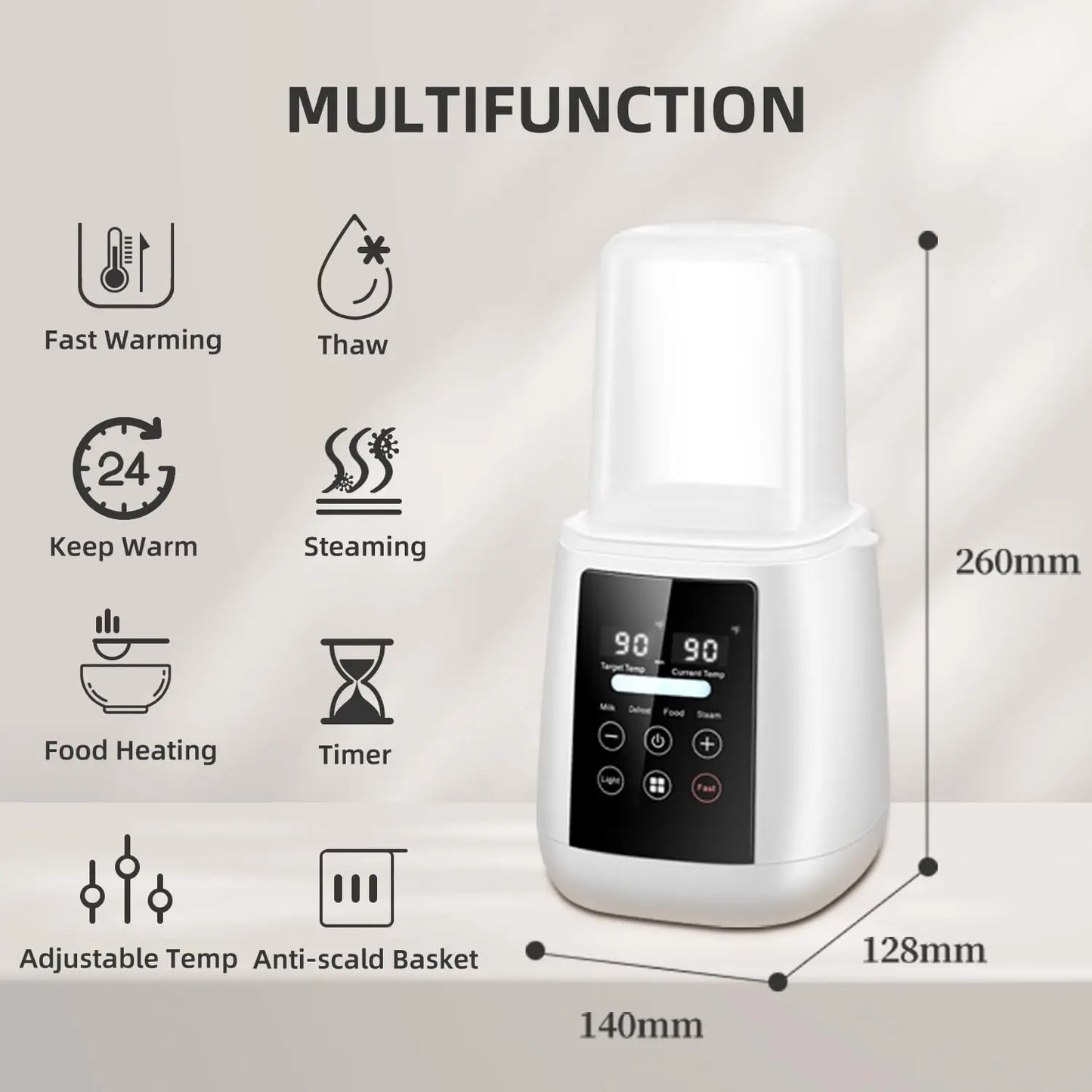 Multifunctional baby bottle warmer & sterilizer