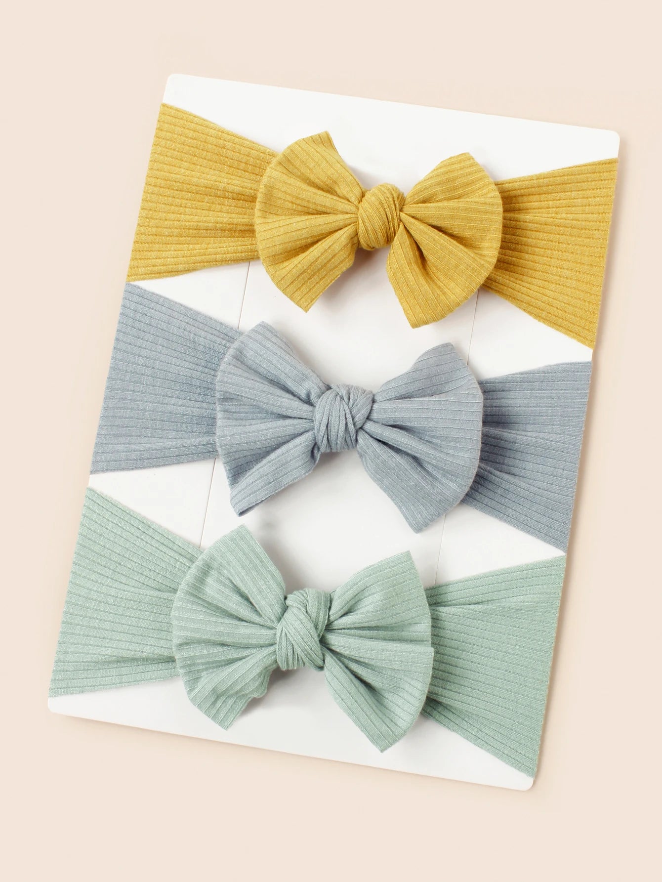 3pcs/Set  Knitted Children Hairband Solid Color Strips Cute Bow Headband
