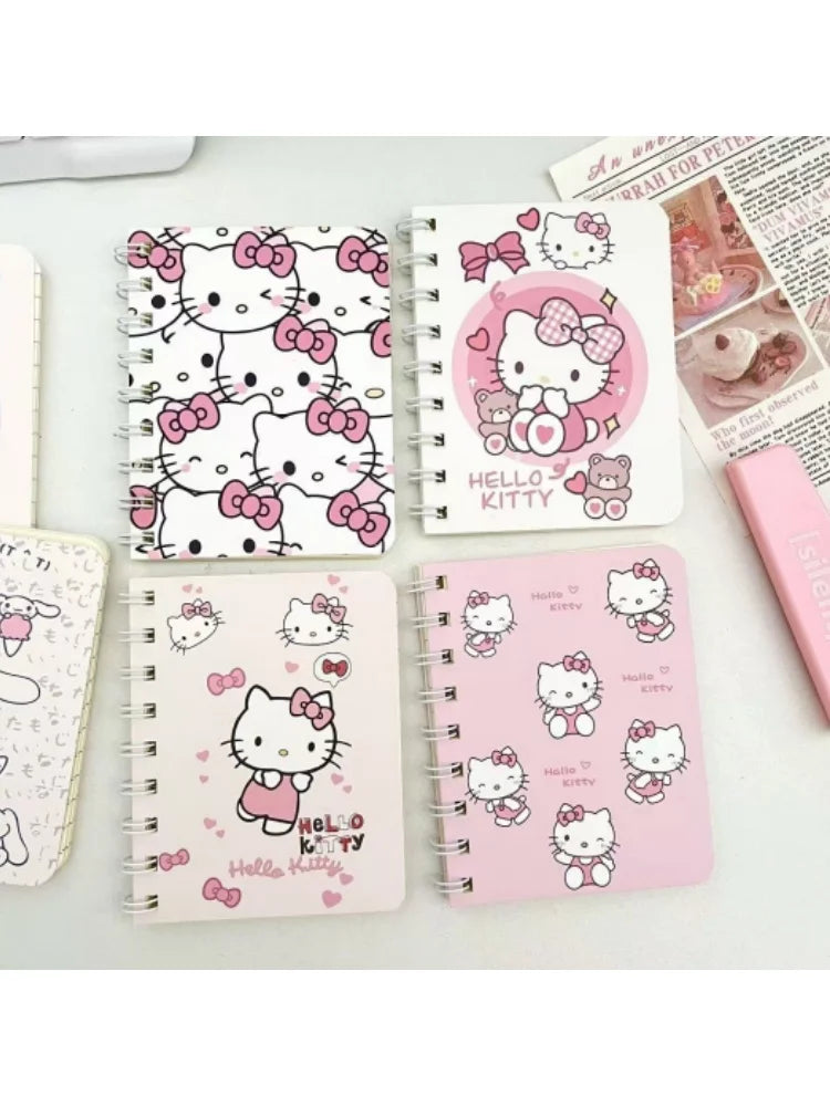 Random 1PCS 50 sheets Sanrio Hello Kitty A7 Coil Notebook Kawaii Workbook Cartoon Notebook School Supplies Holiday Gift Supplie