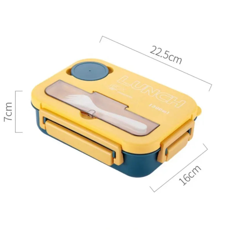 Student Lunch Box Double-layer Portable Compartment with Lids Leak-Proof
