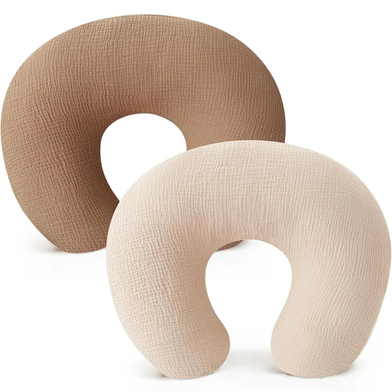 2PCS set Nursing Pillow Cover for Breastfeeding Pillows Ultra-Soft Muslin Cotton Baby Nursing Pillow Fits Newborn Feeding Pillow