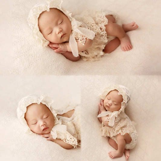 New born baby lace dress with cap, very stylish for new born photoshot