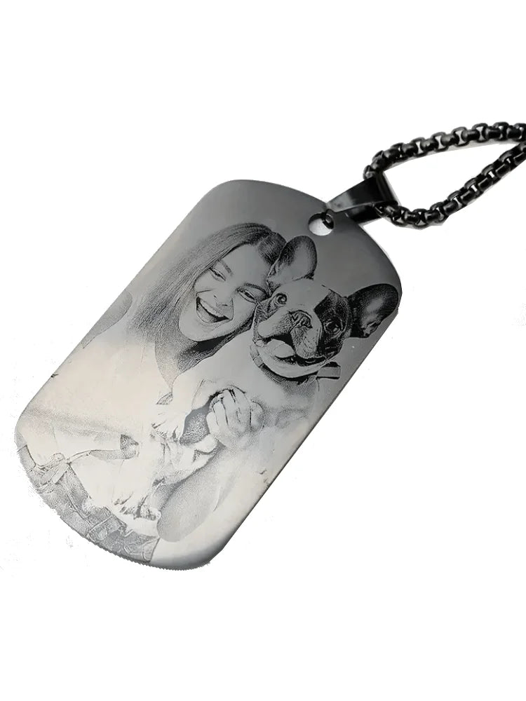 Custom Photo Engraved Necklace  Personalised Picture Pendant Keepsake